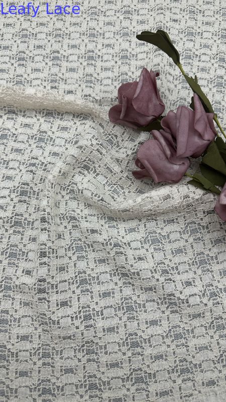 100% Cotton White Lace Embroidered Hollow Up Effect For Wedding Evening Party Clothing