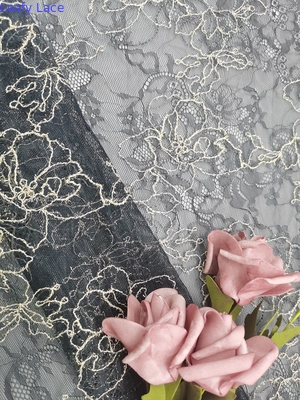 Geborduurde Blad 3D Bloemenkantstof OEKO TEX Standard 100 voor Kleermakerij