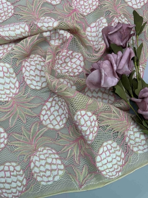 Ananas Twee Tone Corded Lace Fabric For-de Slijtage van Kinderen 140cm Breedte