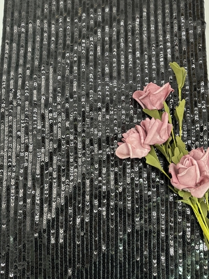 49“ Zwart het Lovertjeborduurwerk Mesh Fabric For Evening Dress van Tulle