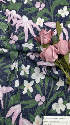 100% nylon zacht metaal mesh gedrukt kant stof voor het maken van vrouwen jurken kleding