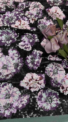 Mesh Tulle Sequin geborduurde stof 49 Inches Floral Voor vrouwen dragen