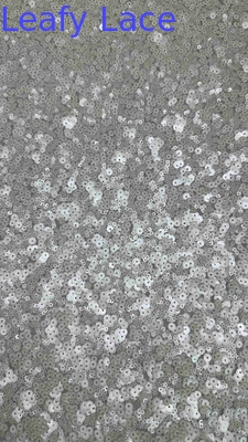 51 Inch Ivory Kleur Hoogwaardige Circulaire Perlen Sequin Netten Borduurwerk Kant Kleding Stof Voor Avond Kleding