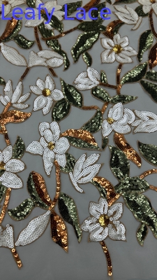 Delicaat Flower Mesh Sequin Geborduurde Stof Voor Home Decoratie Dame kledingstuk