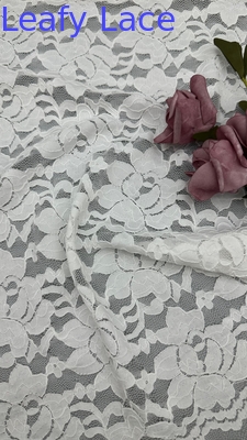 55 inch breed Nylon spandex witte kleur Stretch bloemontwerp elastische kant stof met schelp voor mode vrouwen dressing