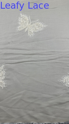 Luxe elegante en duurzame vlinder geborduurde kant stof voor huis textiel pak