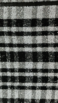 Loftige Luxury Sequin geborduurde stof Nieuwe collectie Plaid Style Fashion Show stof