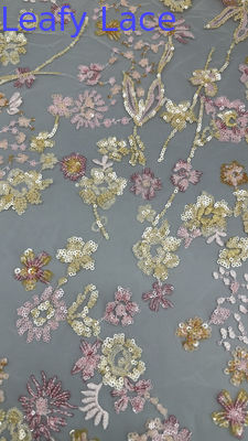 Blaadjes kantje linnen geborduurde stof 3D bloemen elegant en ademen luxe gelegenheid stof