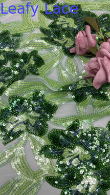 100% polyester 3D Flower Stof Sequin Elegante Glanzende Mesh Spit Stof Luxe Gelegenheid Avond Stof