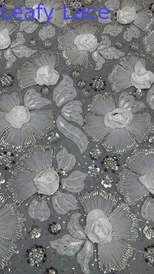 Perlen geborduurd kraaldoek weefsel mesh doek bloemige elegante doek kraaldoek weefsel luxe gelegenheid weefsel
