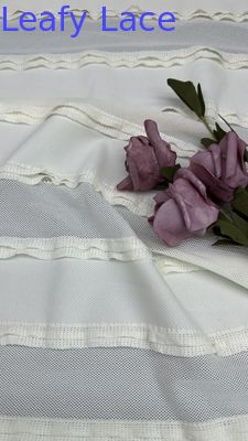 Hoogwaardige kantstof voor bruidsjurken geborduurde gaas-tulle stofmateriaal