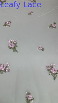 Geperst bloemen kant stof geborduurd kant mesh adem stof gelegenheid kleding verjaardag stof