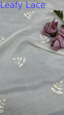 Nieuwe aankomst Tulle Mesh Stof Adem Crochet Kant Stof Bladeren Sequin Stof