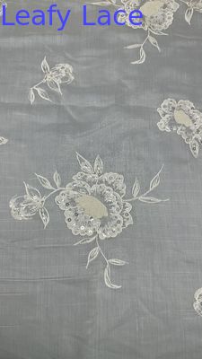 3D Flower Tulle Mesh Stof Breathe Mesh Lace Stof Leaf Sequin Stof