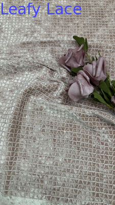 100% polyester borduurnet Sequin kant weefsel Holow-up Elegante kant Fabic