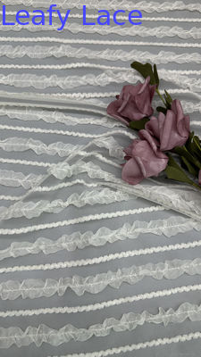Tulle mesh weefsel kant weefsel pleat weefsel voor kleding Couture en mode design