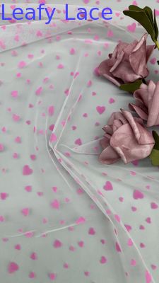 Bladerstof Tulle Mesh Stof Voor Ademen Liefde Kleur Hoogwaardige Kwaliteit Voor Nieuw Komend SS Seizoen