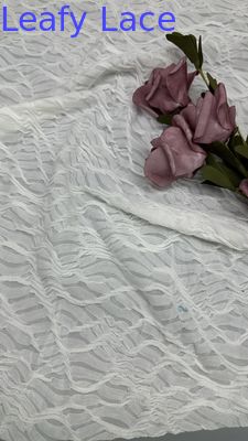 Mesh Kant Stof Witte Raster Gebreid Holle Luxe Voor Zomerfeestjurken