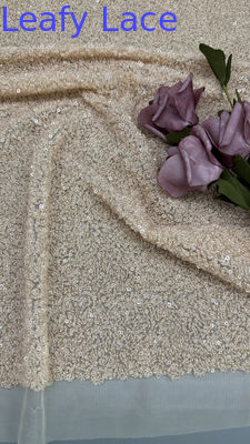 Glimmerende Sequin Luxe Stof Voor Kleding 100% Polyester Sequin Geborduurde Stof