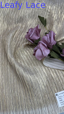 Ruitvormig Geribd Metallic Kant Stof Voor Galajurken Luxe Goudkleurige Partyjurken