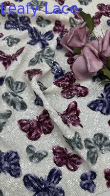 Vlindersequin geborduurde weefselnetsen kanten Nieuwe collecties voor kleding Kledingjurken mode design
