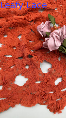 Luxe ruffled kant weefsel handgemaakte gelaagde tule met holte voor dramatische avondjurken