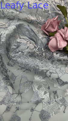 Frans tullennet met metalen geborduurd kantennet voor couture-geïnspireerde formele en avondkleding