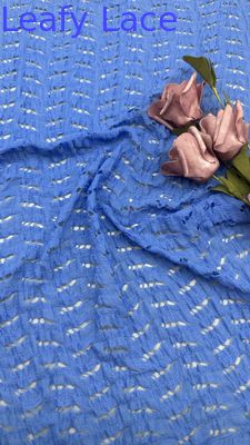 Hoge Kwaliteit Blauwe Kanten Mesh Holle Up Effect Voor Artistieke Trouw Avondfeest Jurken Kleding