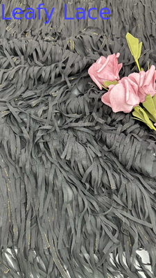 Geplooide Koordkant Stof voor Trouwjurken Aangepaste Kleuren