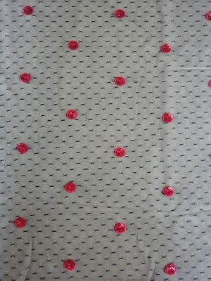 Zwart Rood de Kledingskledingstuk van Polkadot sequin fabric for day