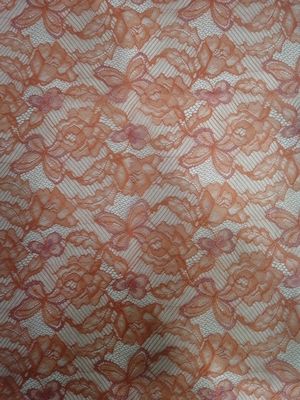 Oranje Nylon Gevoelige Franse Chantilly-Kantstof voor Vrouwenkleding