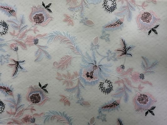 Bloemen Gekleurde Geborduurde Kantstof voor Vrouwenkledingstuk