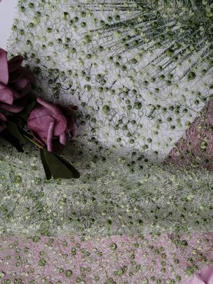 Mesh Green Dot Embroidered Tulle-Kantstof voor Beddegoedartikel