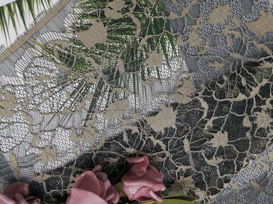 Gerecycleerde 142CM 2 Kleuren Tone Green Corded Lace Fabric