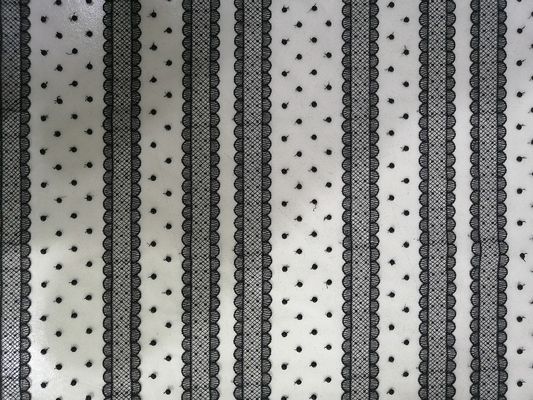 Zwarte Dot Line Tulle Mesh Embroidered-Kantstof voor Huistextiel