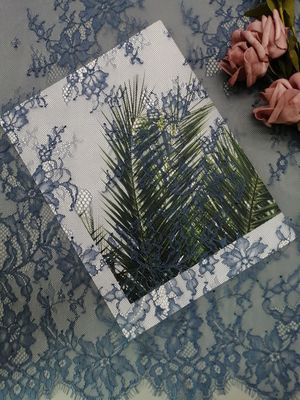 Franse Chantilly het Kantstof van hemel Blauwe Tulle voor Avondjurk