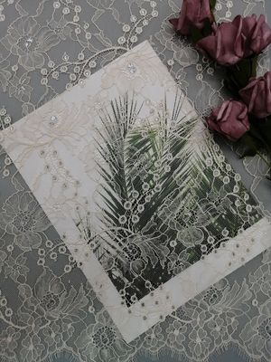 Franse Oranje Tulle Lurex Metaal Zilveren het Kantstof van Chantilly