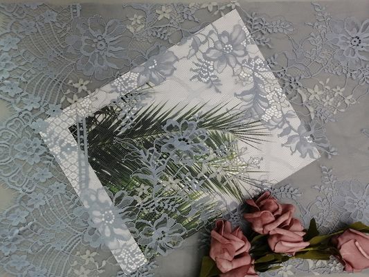 Grey Eyelash Scallop Edge Lace-Stof voor Dame Evening Dress
