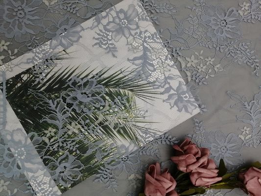 Grey Eyelash Scallop Edge Lace-Stof voor Dame Evening Dress