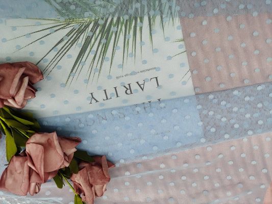 Nylon Gevoelige Koningsblauwenpolka Dot Tulle Mesh Fabric