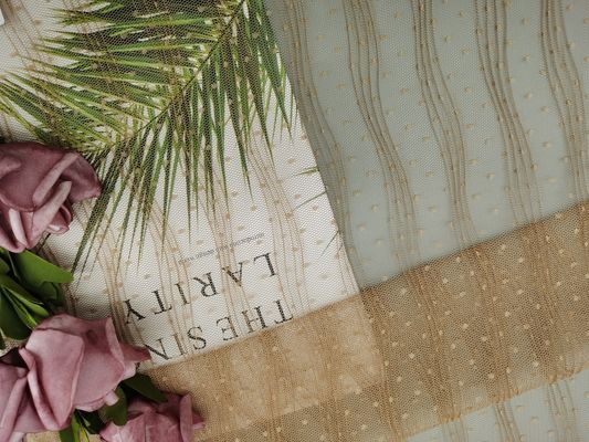 De kaki Avondjurk van Polyestercrinckle Mesh Pleated Lace Fabric For
