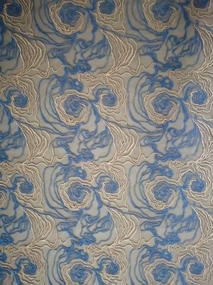Stof van het polyester de Blauwe Bloemen Geborduurde Kant voor Kledingstukmerken