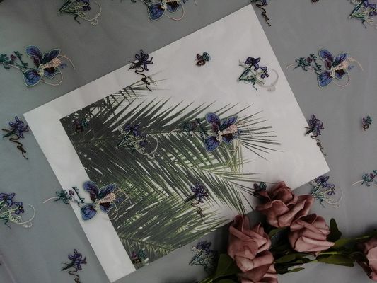 100 yards de Gevoelige van het Netwerk kleurrijke Borduurwerk van Tulle Stoffen