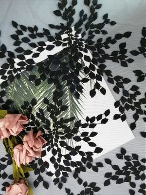 Bevallige 3D Bloemen het Kantstof van het Koningsblauwenborduurwerk voor Meisjekleding