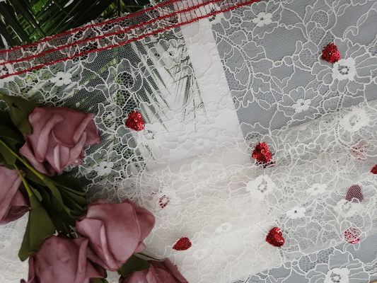 100 Yards de Rode van de Hartpartij Lovertje Geborduurde Stoffen