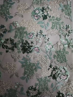 DameDress AZO Vrije Groene Bloemenlovertje Geborduurde Stof