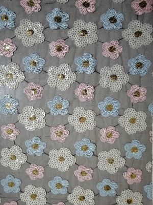 De bloemen Geborduurde Stof van het Lovertjekant