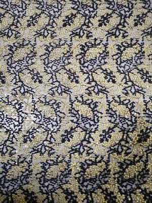 125CM Partij Zwart Geborduurd Lovertje Mesh Fabric