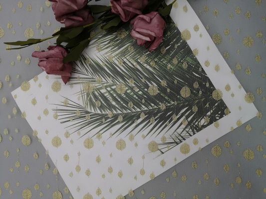 Gouden Dot Metallic Lace Fabric White-Kantstof voor Huwelijkskleding