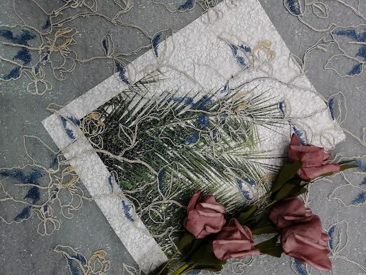 Stof van Lurex de Bloemen Geborduurde Tulle